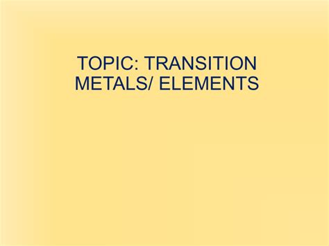 Transition-Metals