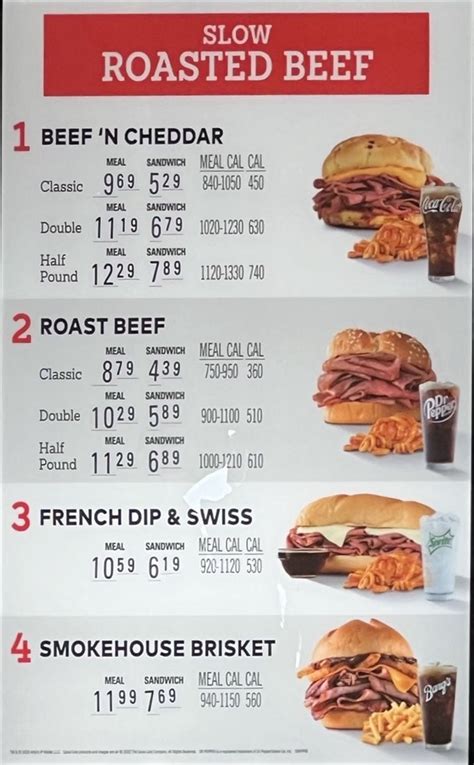 Arby’s menu – SLC menu