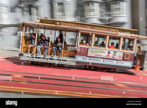 Street car, or cable car, in San Francisco, California, USA Stock Photo ...