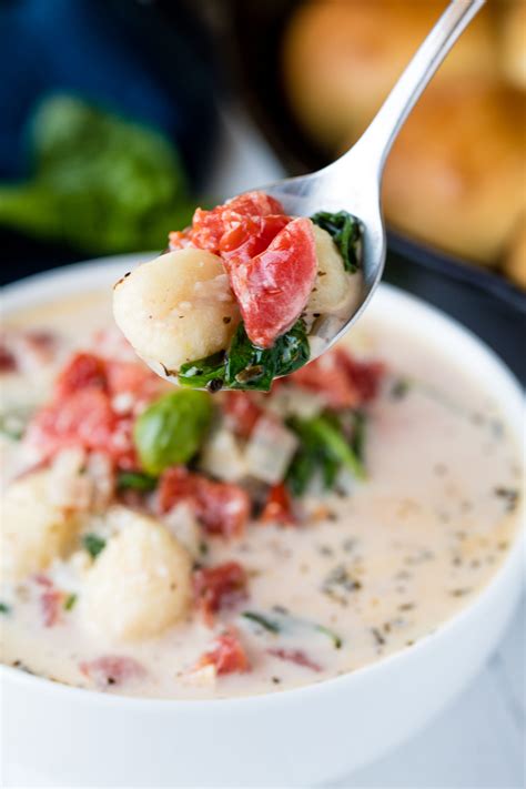 Creamy Spinach Tomato Gnocchi Soup 5 - thestayathomechef.com