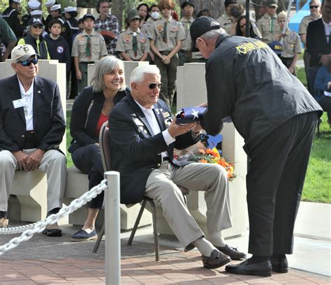 Stuck-flag improvising at Veterans Day ceremony