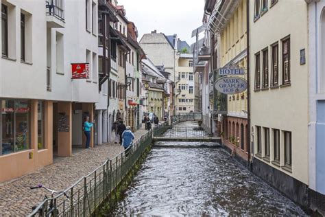 Old Town Street in Freiburg Im Breisgau City, Germany Editorial Stock ...