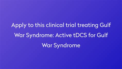 Active tDCS for Gulf War Syndrome Clinical Trial 2023 | Power