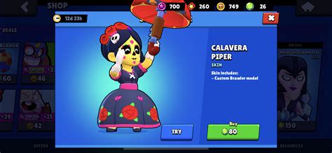 Calavera Piper skin available now! : r/Brawlstars