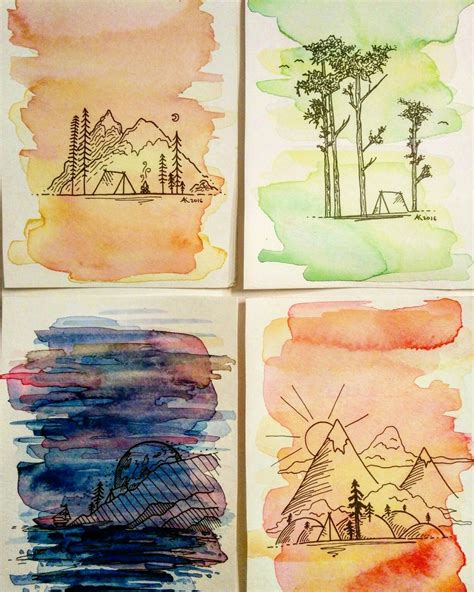 Watercolour postcards based on artstyle by @david_rollyn | Watercolor ...