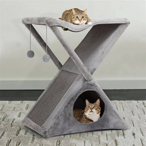 Coziwow Cat Tower Tree Foldable Double-Deck Pet House for Small ...