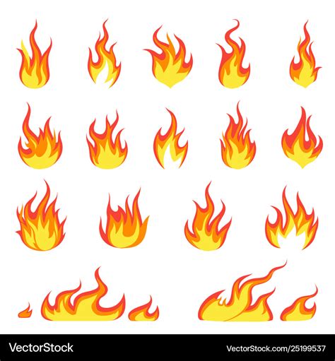 Cartoon fire flame fires image hot flaming Vector Image