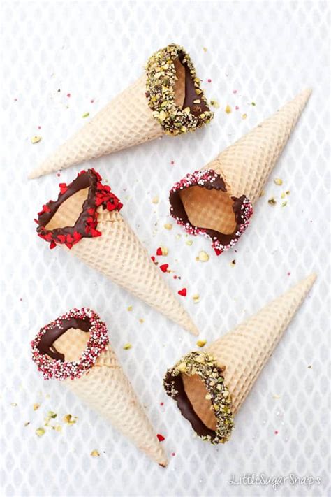 Chocolate Dipped Ice Cream Cones - Littlesugarsnaps