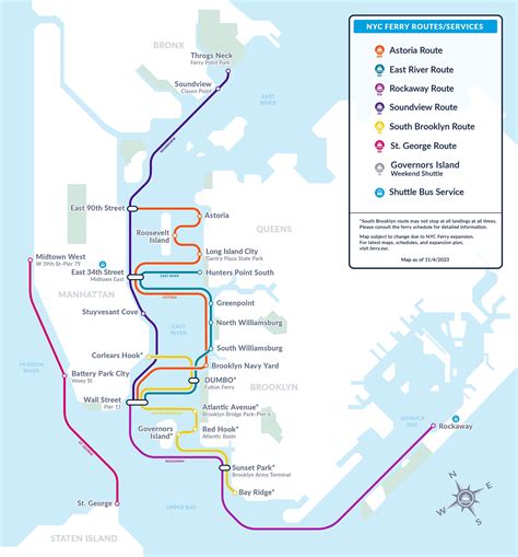 New York NYC Ferry Routes & Schedules