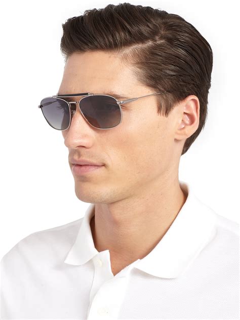 Tom Ford Marlon Metal Aviator Sunglasses in Metallic for Men - Lyst