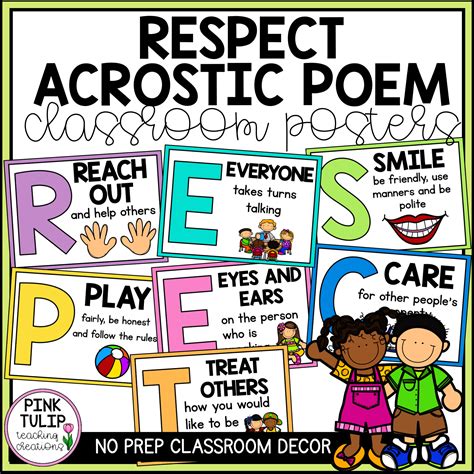 Respect Acrostic Poem Poster Set - Classroom Decor | Classroom posters ...