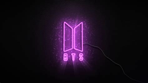 Purple BTS Logo In Black Background HD BTS Wallpapers | HD Wallpapers ...