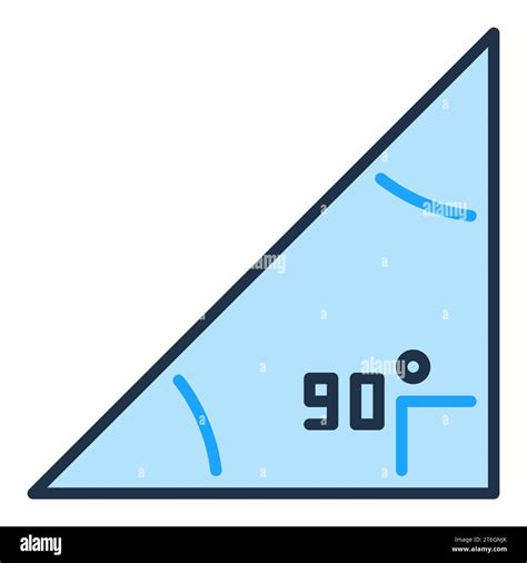 Maths 90 degree angle vector Right Triangle concept blue icon or symbol ...