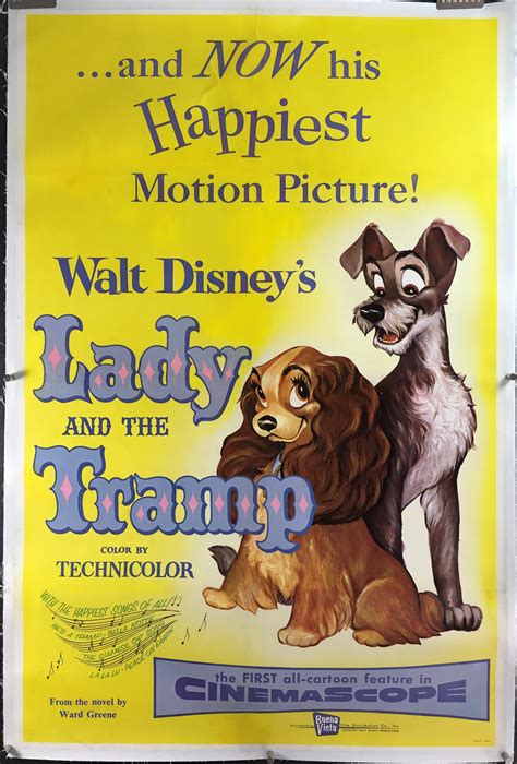 LADY AND THE TRAMP, Original Classic Walt Disney Movie Poster ...