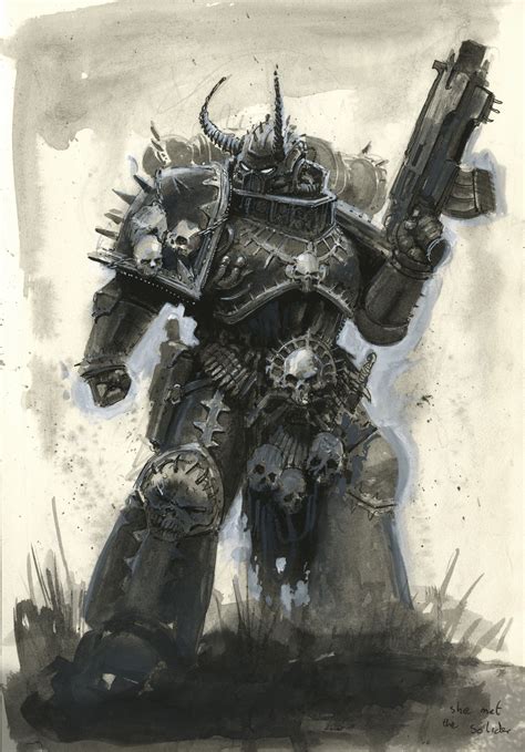 Chaos Space Marine | Warhammer 40k artwork, Space marine art, Warhammer art