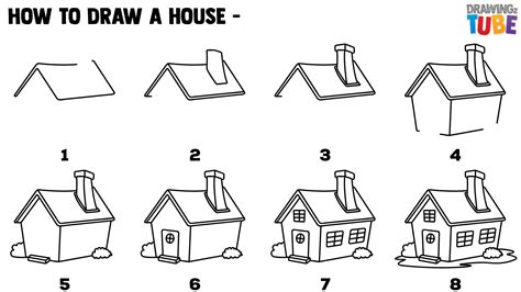 How To Draw House For Kids | Step by step Drawings for kids | House ...