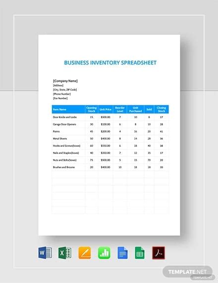 50+ Inventory Spreadsheet Templates - Google Docs | MS Word | Google ...