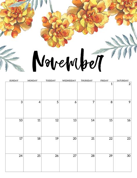 Free Printable Calendar 2019 - Floral - Paper Trail Design