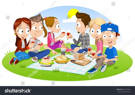 Cartoon Vector Illustration Group Friends Having Stock Vector (Royalty ...