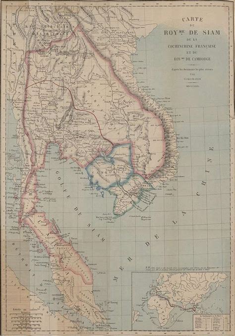 Map of the Kingdom of Siam and French Cochinchina 1869 Painting by ...