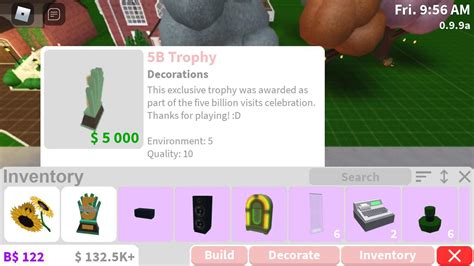 I just logged on and got this trophy !!!! : r/Bloxburg