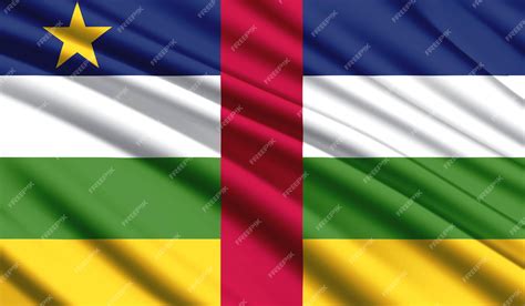 Premium Photo | National flag of central african republic realistic ...