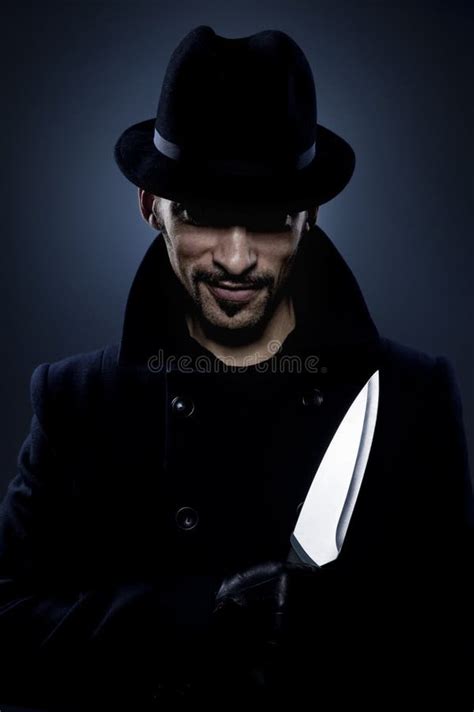 Scary man with a knife stock photo. Image of killer, gradient - 11253106