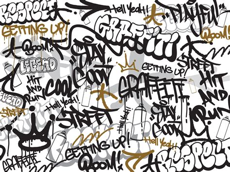 Vector illustration of graffiti background. Seamless Graffiti Art ...