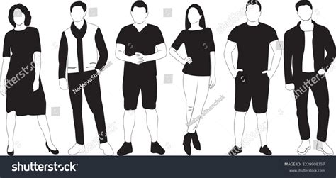 People Black White Silhouette Design Vector Stock Vector (Royalty Free ...