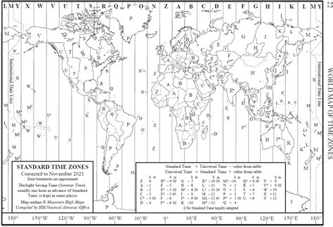 International Time Zones Map - Xenia Karoline