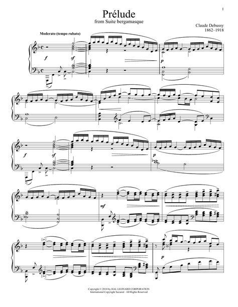 Claude Debussy "Prelude" Sheet Music & Chords | Download 6-Page ...