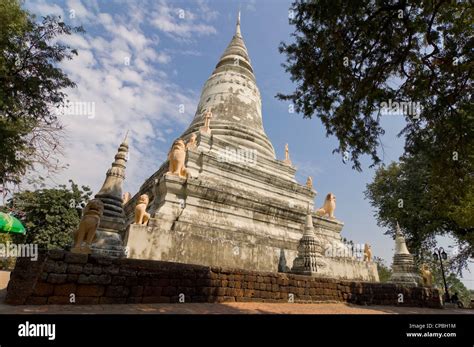 Horizontal view of the main stupa at Wat Phnom, aka Temple of the ...