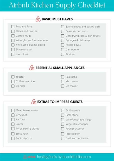 Printable Airbnb Host Checklist