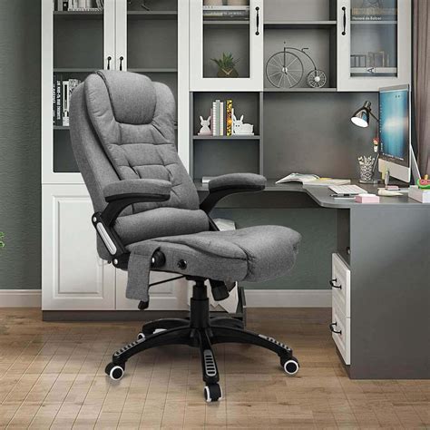 Ergonomic Office Chair with Heated Massage, High Back Fabric Computer ...