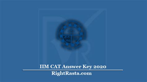 IIM CAT Answer Key 2020 (Out) | Common Admission Test Key PDF