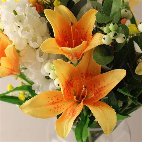 Florals Forever Jane Tiger Lily Luxury Bouquet Yellow 63cm in 2021 ...