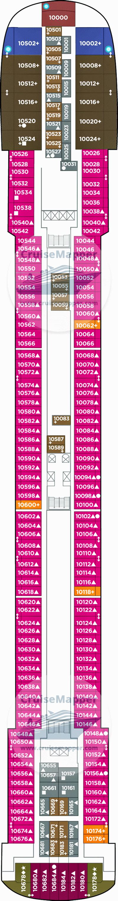 Pride of America deck 10 plan | CruiseMapper