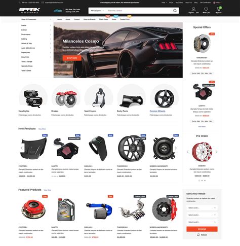 Spark Theme - Auto Parts Ecommerce Website Template