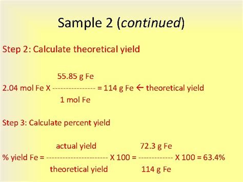 4 3 Limiting Reactant Theoretical Yield and Percent