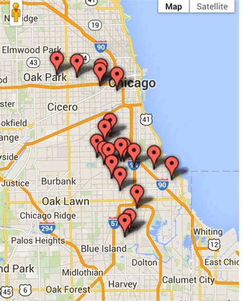 Map of all the shootings from this weekend so far. Oct 24-26th. : chicago