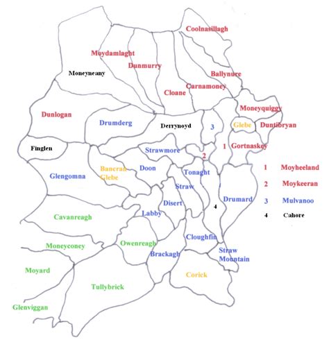 Map of the Townlands in the Parish of Ballynascreen