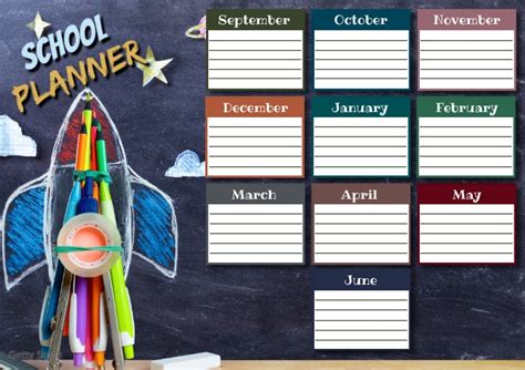 Yearly School Planner Template Printable | PosterMyWall