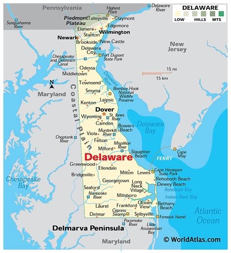 Delaware State Map With Cities - Palm Beach Map