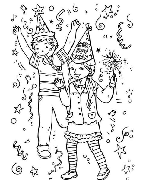 Printable New Year Coloring Pages