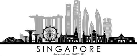 Singapore Skyline Silhouette Royalty-Free Images, Stock Photos ...