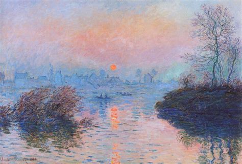 Sunset on the Seine at Lavacourt, Winter Effect, 1880 - Claude Monet ...