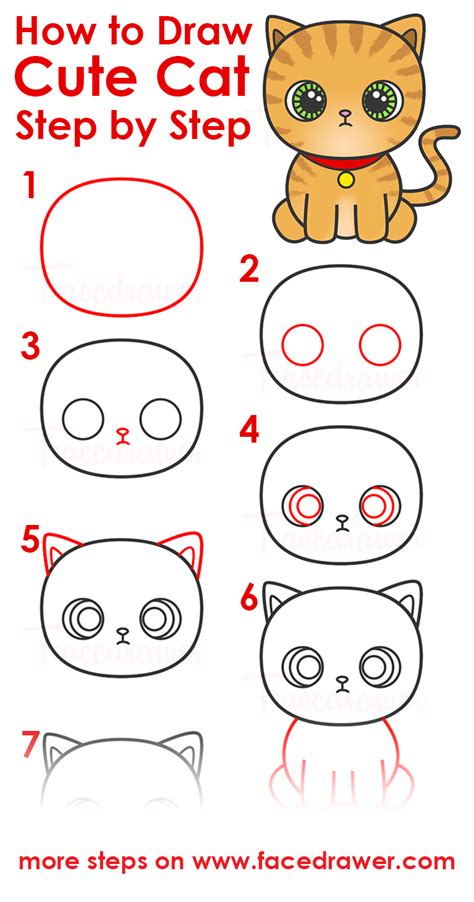 Easy Cat Drawing Step By Step at PaintingValley.com | Explore ...