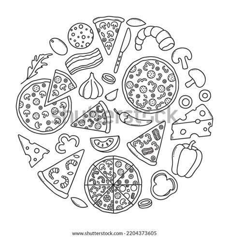 Hand Drawn Pizza Doodle Slice Pizza Stock Vector (Royalty Free ...