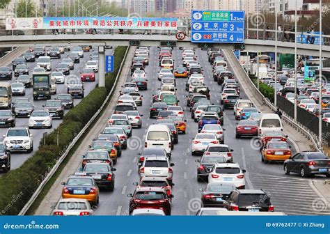 Beijing Traffic Jam and Air Pollution Editorial Photography - Image of ...