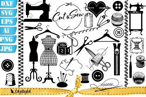 Sewing Silhouettes Clipart Graphic by CatgoDigital · Creative Fabrica